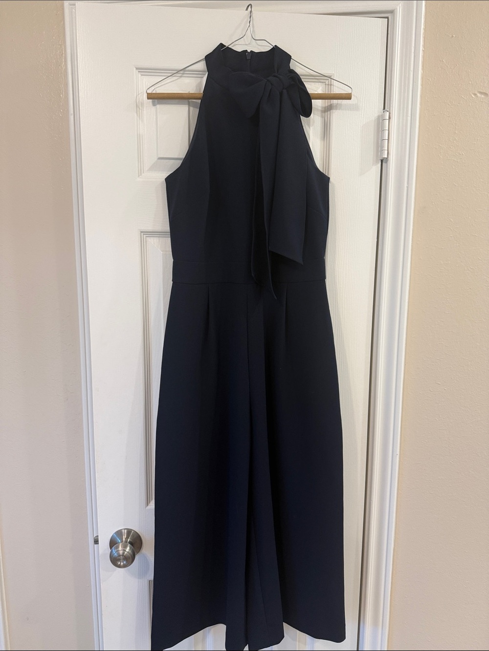 Vince Camuto Black Sleeveless Bow-Neck Jumpsuit